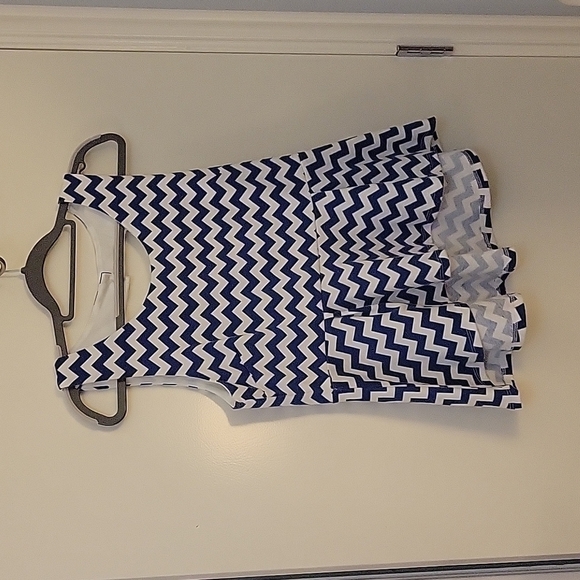 FREEWAY Anthropologie Chevron Open Back Peplum Sleeveless Hi-Low Blouse - Picture 5 of 9